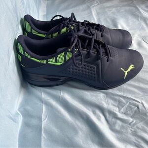 Puma Men's Black and Neon Green Athletic Shoes